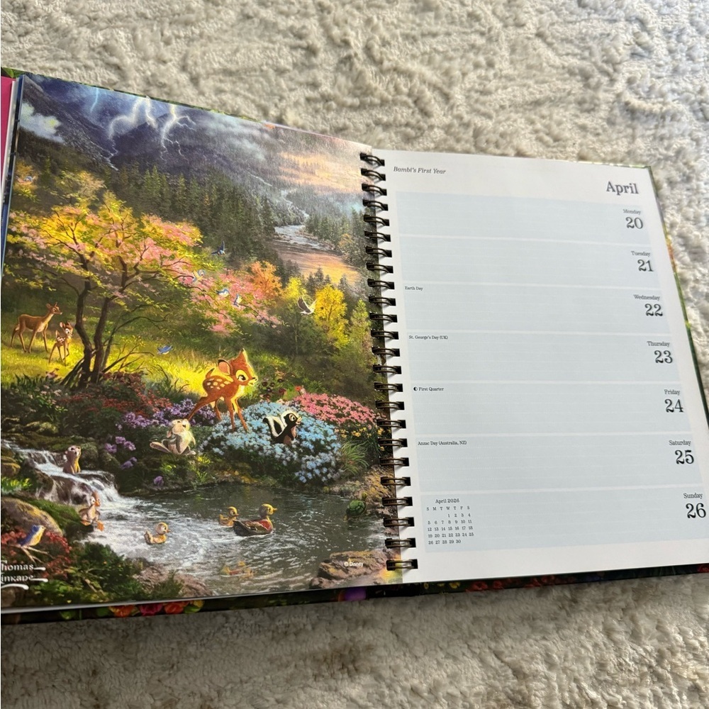 Disney 2026 Thomas kinkade Calendar - Enchanting Pink and Green Design - Picture 8 of 9